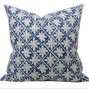 Maisie Blue Geometric Farmhouse Pillow